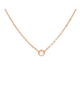 Pre-owned Cartier Pre-Owned Cartier Xs Cartier D'Amour Pendant Necklace 18K Rose Gold with Diamond, 16.5