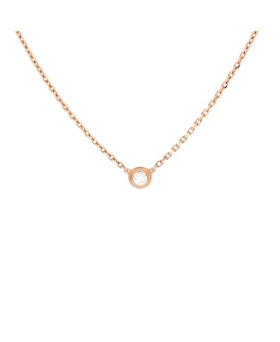 Pre-owned Cartier Pre-Owned Cartier Xs Cartier D'Amour Pendant Necklace 18K Rose Gold with Diamond, 16.5