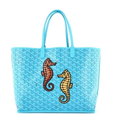 Pre-Owned Goyard Pre-Owned Goyard Anjou Reversible Tote Embroidered Coated Canvas PM