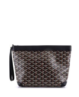 Pre-owned Goyard Pre-Owned Goyard Goyardine Conti Pouch Coated Canvas