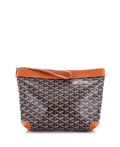 Pre-owned Goyard Pre-Owned Goyard Goyardine Conti Pouch Coated Canvas