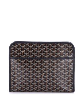 Pre-owned Goyard Pre-Owned Goyard Jouvence Gm Signature Chevron Coated Canvas Toiletry Pouch