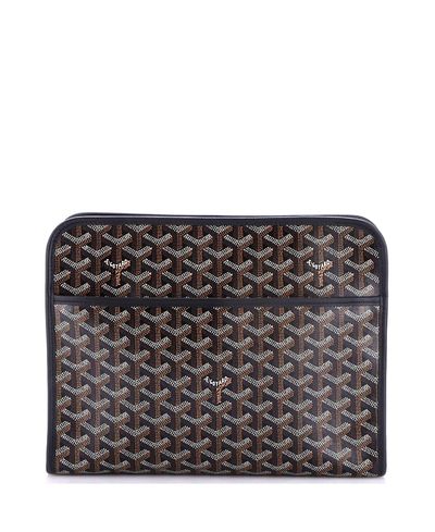 Pre-owned Goyard Pre-Owned Goyard Jouvence Gm Signature Chevron Coated Canvas Toiletry Pouch