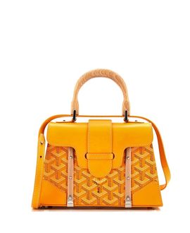 Pre-owned Goyard Pre-Owned Goyard Mini Structured Saigon Top Handle Bag Coated Canvas with Leather