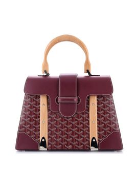 Pre-owned Goyard Pre-Owned Goyard Mm Saigon Top Handle Bag Coated Canvas with Leather