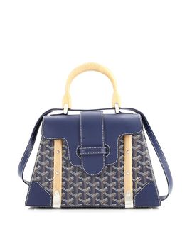 Pre-owned Goyard Pre-Owned Goyard Pm Saigon Top Handle Bag Coated Canvas with Leather