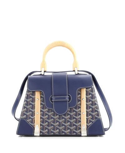 Pre-owned Goyard Pre-Owned Goyard Pm Saigon Top Handle Bag Coated Canvas with Leather