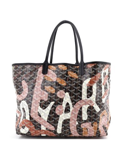 Pre-owned Goyard Pre-Owned Goyard Pm Saint Louis Tote Lettres Camouflage Coated Canvas