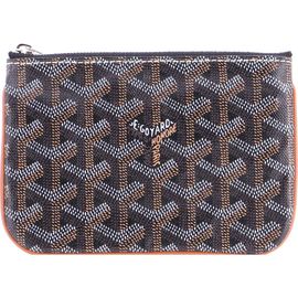 Pre-Owned Goyard Pre-Owned Goyard Senat Zip Pouch Coated Canvas Mini