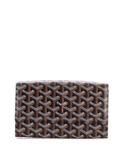 Pre-owned Goyard Pre-Owned Goyard Varenne Continental Wallet with Strap Coated Canvas