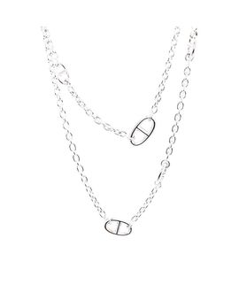 Pre-owned Hermes Pre-Owned HERMES 120 Farandole Long Necklace Sterling Silver, 45
