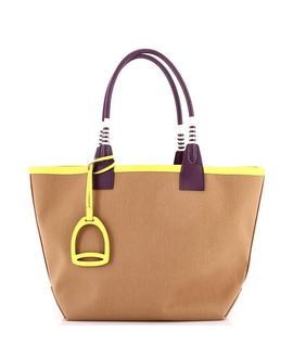 Pre-owned Hermes Pre-Owned HERMES 28 Sac Steeple Tote Toile with Leather