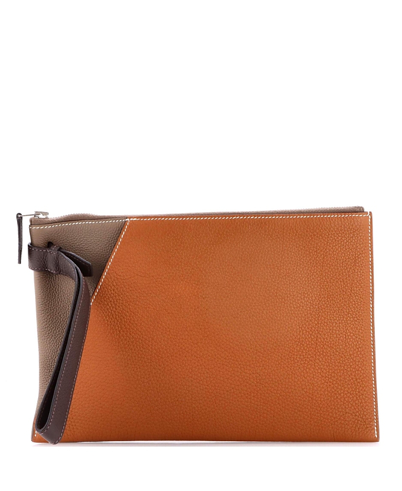 Pre-owned Hermes Pre-Owned HERMES 30 Cabavertige Pouch Leather
