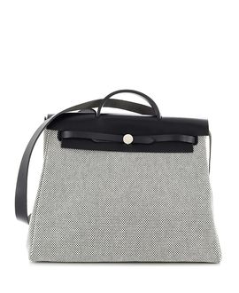 Pre-owned Hermes Pre-Owned Hermes 39 Herbag Zip Criss Viking Toile and Leather