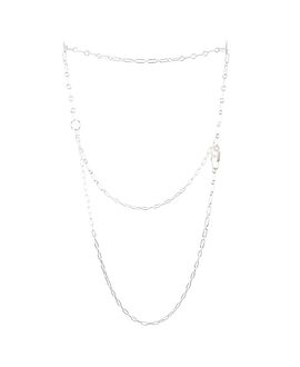Pre-owned Hermes Pre-Owned HERMES Alphakelly Long Necklace Sterling Silver, 28