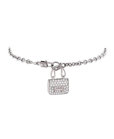 Pre-owned Hermes Pre-Owned HERMES Amulettes Constance Bracelet 18K White Gold with Diamonds