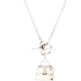 Pre-Owned Hermes Pre-Owned Hermes Amulettes Kelly Pendant NM Necklace Sterling Silver