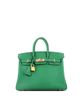 Pre-owned Hermes Pre-Owned HERMES Birkin 25 Handbag Green Swift with Gold Hardware - 1