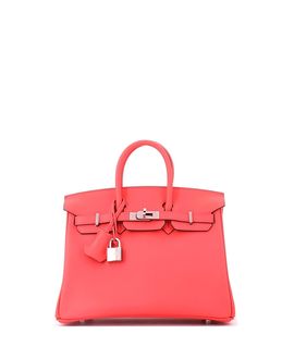 Pre-owned Hermes Pre-Owned HERMES Birkin 25 Handbag Pink Swift with Palladium Hardware