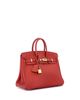 Pre-owned Hermes Pre-Owned HERMES Birkin 25 Handbag Red Togo with Gold Hardware - 3