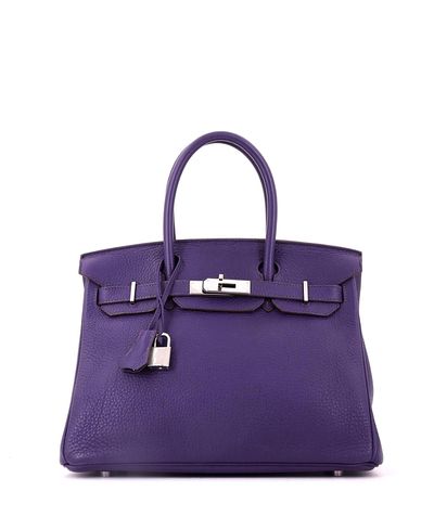 Pre-owned Hermes Pre-Owned HERMES Birkin 30 Togo Leather Palladium Hardware Handbag