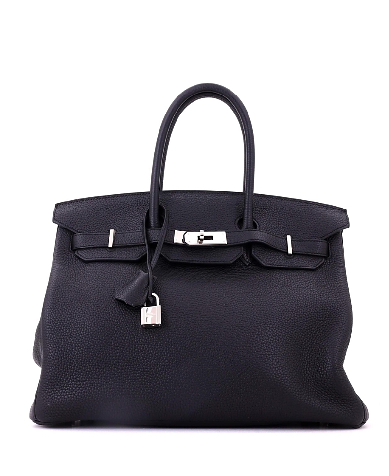 Pre-owned Hermes Pre-Owned HERMES Birkin 35 Handbag Black Clemence with Palladium Hardware