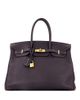 Pre-owned Hermes Pre-Owned HERMES Birkin 35 Handbag Grey Clemence with Gold Hardware - 1