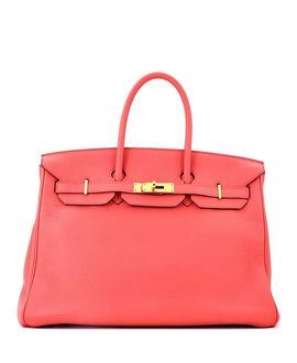 Pre-owned Hermes Pre-Owned HERMES Birkin 35 Handbag Pink Clemence with Gold Hardware