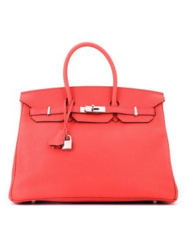 Pre-owned Hermes Pre-Owned HERMES Birkin 35 Handbag Pink Togo with Palladium Hardware