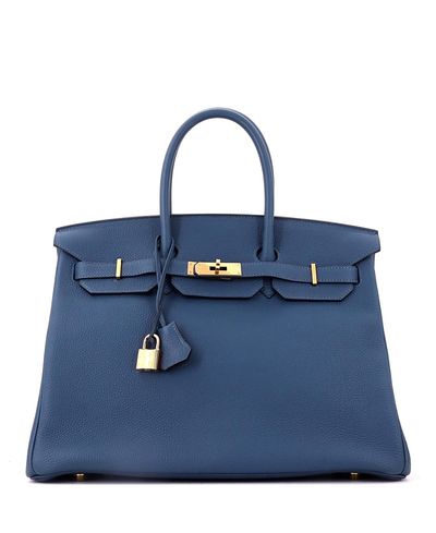 Pre-owned Hermes Pre-Owned HERMES Birkin 35 Togo Leather Gold Hardware Satchel