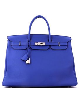 Pre-owned Hermes Pre-Owned HERMES Birkin 40 Handbag Blue Togo with Palladium Hardware