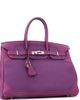 Pre-Owned Hermes Pre-Owned Hermes Birkin Ghillies Bag Purple Togo and Swift with Palladium Hardware 35 - 2