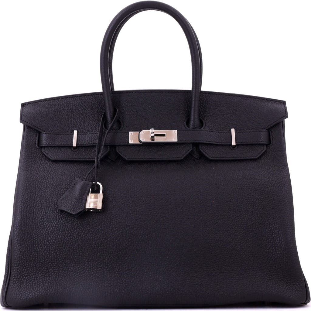 Pre-Owned Hermes Pre-Owned Hermes Birkin Handbag Black Togo with Palladium Hardware 35