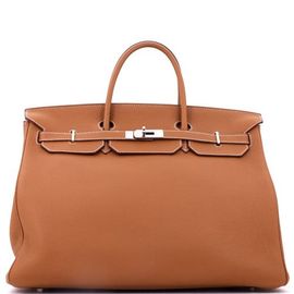 Pre-Owned Hermes Pre-Owned Hermes Birkin Handbag Brown Togo with Palladium Hardware 40