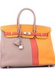 Pre-Owned Hermes Pre-Owned Hermes Birkin Handbag Cascade Tricolor Clemence and Swift with Brushed Palladium Hardware 35 - 3