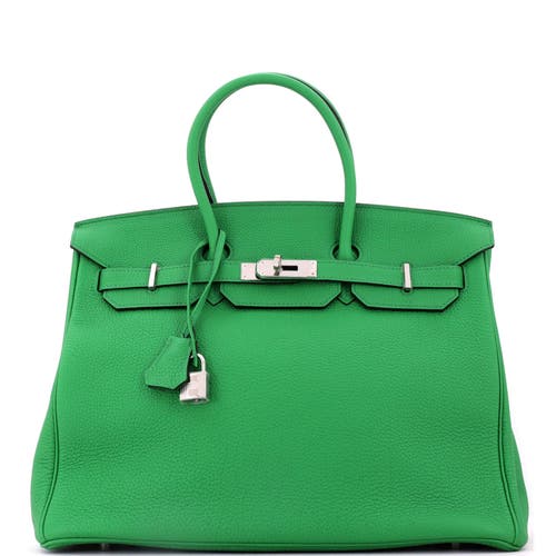 Pre-Owned Hermes Pre-Owned Hermes Birkin Handbag Green Togo with Palladium Hardware 35 