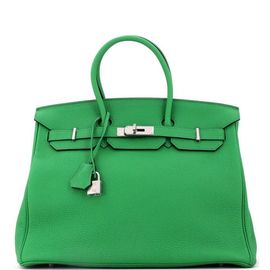 Pre-Owned Hermes Pre-Owned Hermes Birkin Handbag Green Togo with Palladium Hardware 35 