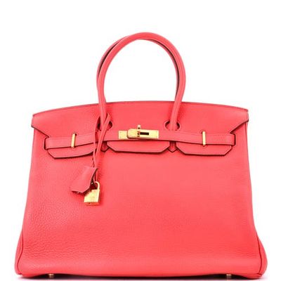 Pre-Owned Hermes Pre-Owned Hermes Birkin Handbag Pink Clemence with Gold Hardware 35