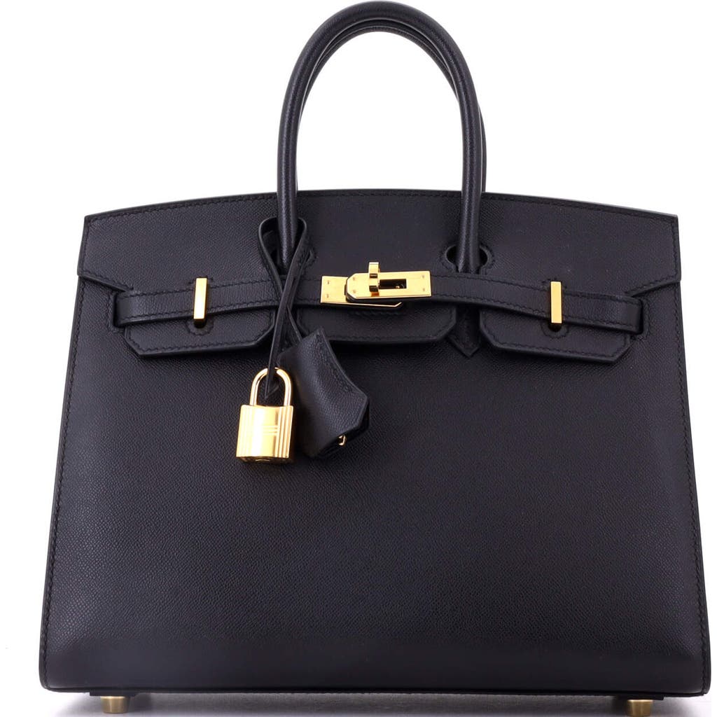 Pre-Owned Hermes Pre-Owned Hermes Birkin Sellier Bag Black Madame with Gold Hardware 25