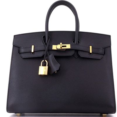 Pre-Owned Hermes Pre-Owned Hermes Birkin Sellier Bag Black Madame with Gold Hardware 25