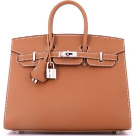 Pre-Owned Hermes Pre-Owned Hermes Birkin Sellier Bag Brown Epsom with Palladium Hardware 25