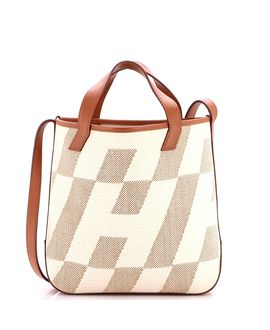 Pre-owned Hermes Pre-Owned HERMES Cabas H en Biais Canvas & Leather Tote