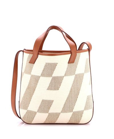Pre-owned Hermes Pre-Owned HERMES Cabas H en Biais Canvas & Leather Tote