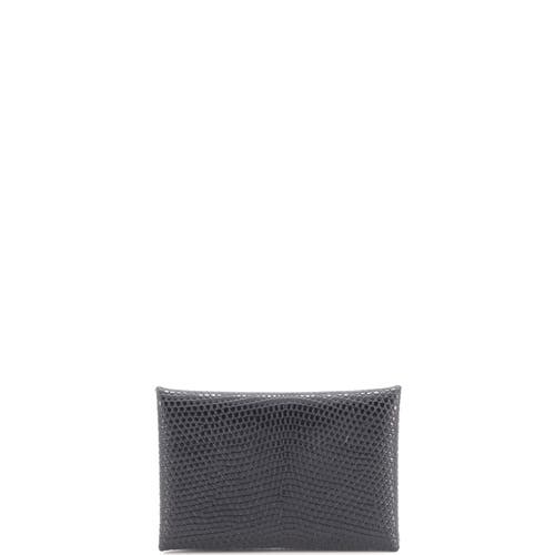 Pre-Owned Hermes Pre-Owned Hermes Calvi Card Holder Lizard