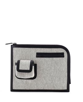 Pre-owned Hermes Pre-Owned HERMES Cargo Travel Pouch Toile and Swift