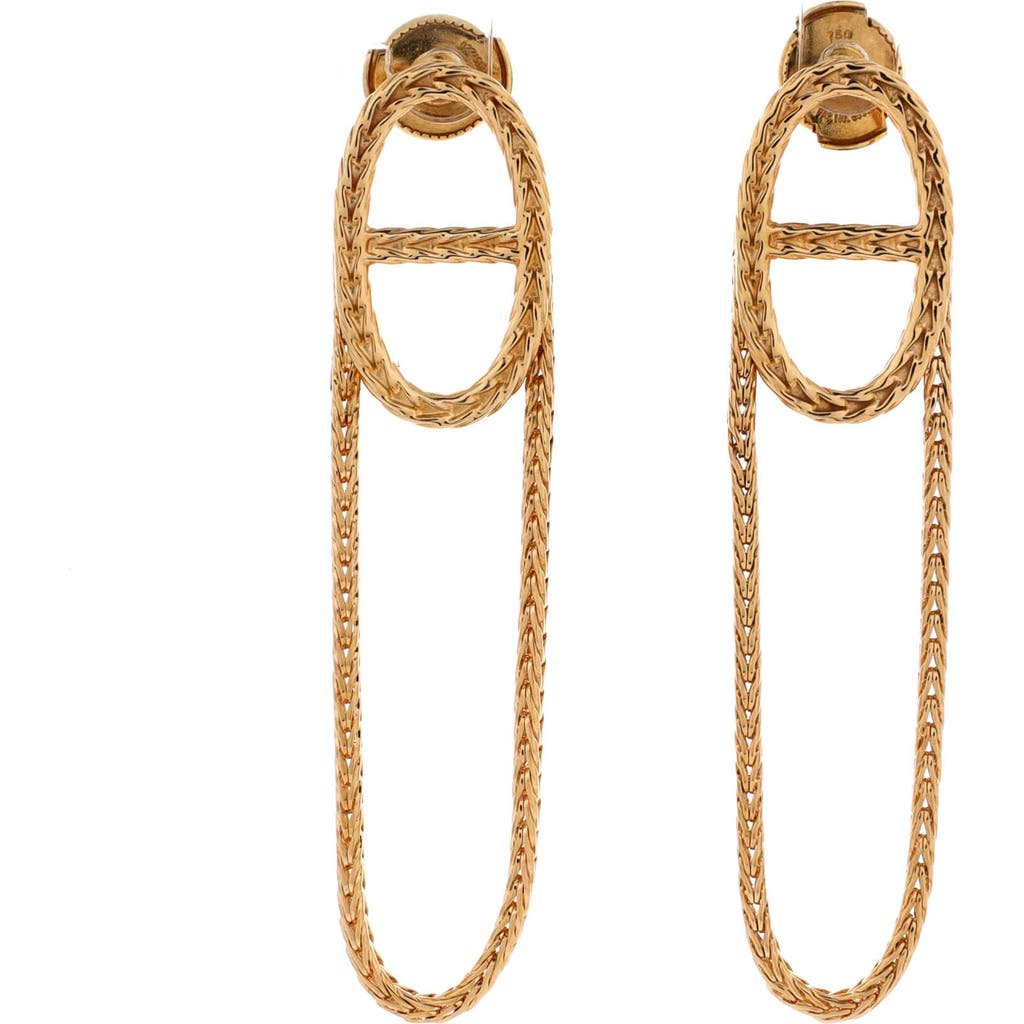 Pre-Owned Hermes Pre-Owned Hermes Chain d'Ancre Danae Earrings 18K Yellow Gold 