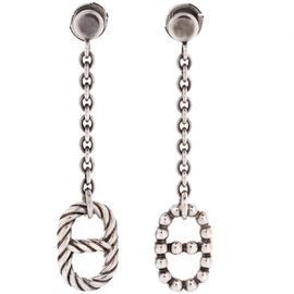 Pre-Owned Hermes Pre-Owned Hermes Chaine d'Ancre Alea II Dangle Earrings Sterling Silver