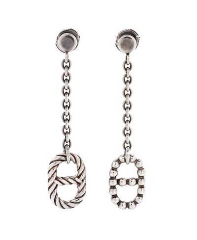 Pre-owned Hermes Pre-Owned HERMES Chaine d'Ancre Alea Ii Dangle Earrings Sterling Silver