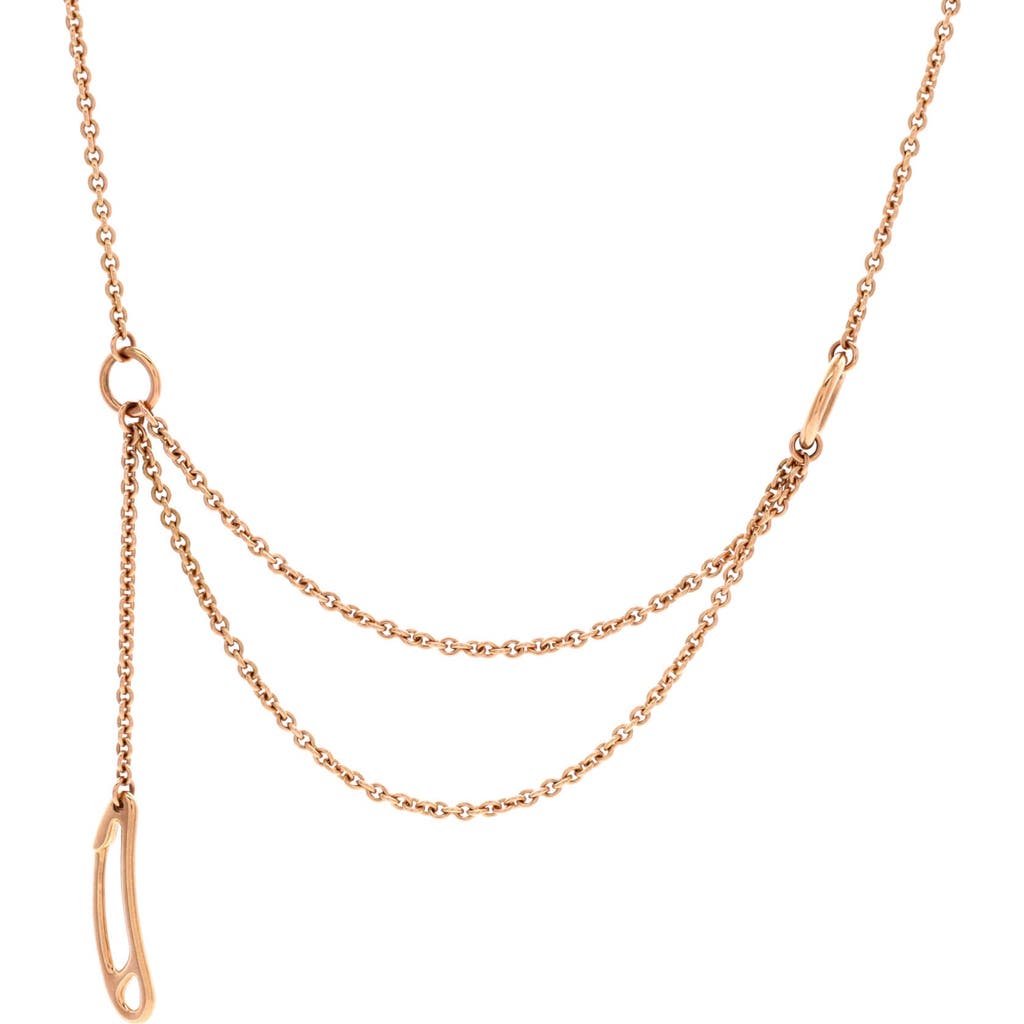 Pre-Owned Hermes Pre-Owned Hermes Chaine d'Ancre Punk Double Strand Necklace 18K Rose Gold