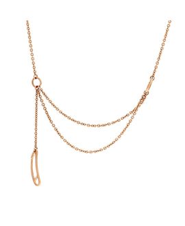 Pre-owned Hermes Pre-Owned HERMES Chaine d'Ancre Punk Double Strand Necklace 18K Rose Gold, 16.5
